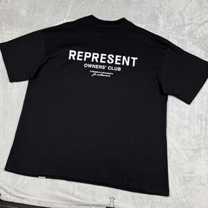Represent Owners’ Club Black Graphic Tee Men XL Streetwear Minimal Logo Designer